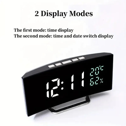 Reloj LED Curvo con Temperatura y Humedad