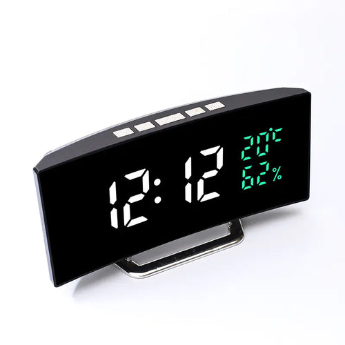 Reloj LED Curvo con Temperatura y Humedad