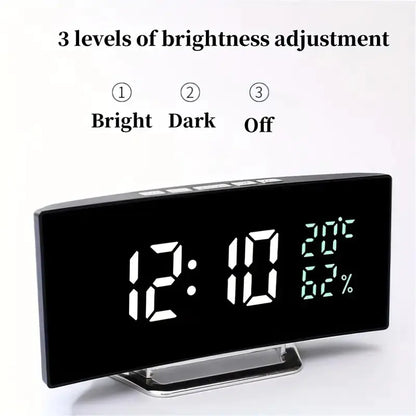 Reloj LED Curvo con Temperatura y Humedad